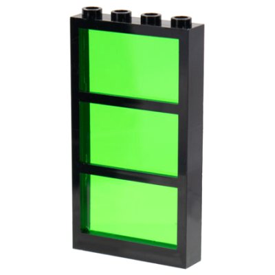 LEGO part Window 1 x 4 x 6 with 3 Panes with Fixed Trans-Green Glass (6160c04)