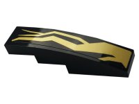 LEGO onderdeel Slope, Curved 4 x 1 with Gold Lightning Energy Pattern Model Right Side (Sticker) - Set 70666 61678pb132R