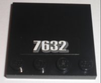 LEGO part Tile, Modified 4 x 4 with Studs on Edge with White '7632' Pattern (Sticker) - Set 7632 6179pb020