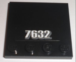 LEGO part Tile, Modified 4 x 4 with Studs on Edge with White '7632' Pattern (Sticker) - Set 7632 (6179pb020)