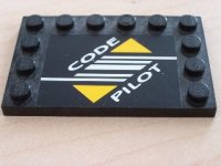 LEGO part Tile, Modified 4 x 6 with Studs on Edges with Code Pilot Pattern (Sticker) - Set 8479 6180pb004