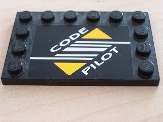 LEGO part Tile, Modified 4 x 6 with Studs on Edges with Code Pilot Pattern (Sticker) - Set 8479 (6180pb004)