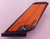 LEGO part Tail Shuttle with 'HOT SURFACE' and Mechanical Rods on Orange Background Pattern on Both Sides (Stickers) - Set 8634 6239pb002