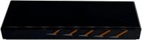 LEGO part Tile 1 x 3 with Orange Diagonal Lines and Dark Silver Air Vent Highlights Pattern Model Left Side 63864pb307L