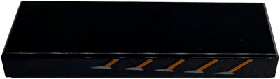 LEGO onderdeel Tile 1 x 3 with Orange Diagonal Lines and Dark Silver Air Vent Highlights Pattern Model Left Side (63864pb307L)