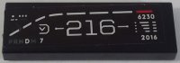 LEGO part Tile 1 x 3 with Dashboard Display with White Lines, '216', '6230' and '2016' Pattern (Sticker) - Set 42154 63864pb321