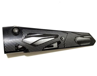 LEGO part Technic, Panel Fairing # 5 Long Smooth, Side A with Silver Carbon Fiber and Air Vents Pattern (Sticker) - Set 42162 (64681pb064)