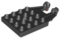 LEGO part Duplo, Plate 4 x 4 with 16 Studs and Hinge with Red Gaskets (65085)
