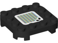 LEGO part Plate, Modified 4 x 4 with Rounded Corners and 4 Feet with Super Mario Scanner Code 2 Arrows Pattern (Sticker) - Set 71369 (66792pb004)