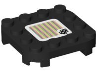 LEGO part Plate, Modified 4 x 4 with Rounded Corners and 4 Feet with Super Mario Scanner Code Skewer Pattern (Sticker) - Set 71390 66792pb008