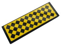 LEGO part Tile 2 x 6 with Black and Yellow Checkered Pattern (Sticker) - Set 21324 69729pb001