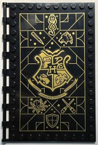 LEGO part Tile, Modified 10 x 16 with Studs on Edges and Bar Handles with Hogwarts Defence Against the Dark Arts Class Pattern 69934pb014