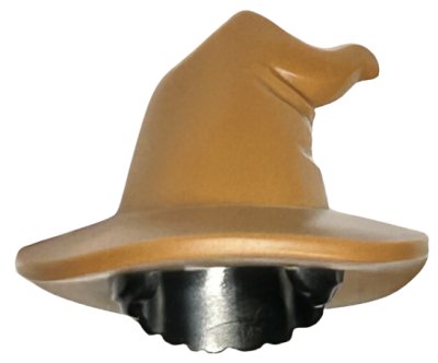 LEGO part Minifigure, Hair Combo, Hair with Hat, Short with Molded Medium Nougat Floppy Witch Hat Pattern (73213pb02)