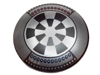 LEGO onderdeel Minifigure, Shield Circular Convex Face with Dart Board (Dejarik Hologame Board) Pattern (75902pb07)