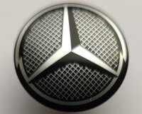 LEGO part Minifigure, Shield Circular Convex Face with Silver Grille and Mercedes-Benz Logo Pattern 75902pb19