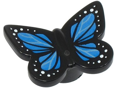 LEGO part Butterfly with Stud Holder with Blue Wings and White Spots Pattern (80674pb03)