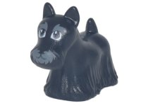 LEGO part Dog, Terrier Scottish (Scottie) with Dark Bluish Gray Eyes, Eyebrows, and Muzzle Pattern 83188pb01