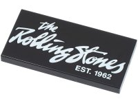 LEGO part Tile 2 x 4 with 'the Rolling Stones EST. 1962' Pattern 87079pb1179