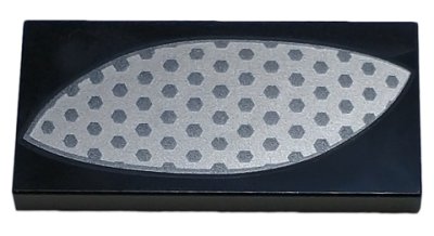 LEGO part Tile 2 x 4 with Silver Hexagon Mesh Eye Cover Pattern Model Left Side (87079pb1218L)