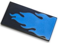 LEGO part Tile 2 x 4 with Dark Azure Flame Pattern 87079pb1274