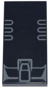 LEGO part Tile 2 x 4 with Dark Bluish Gray Curved Lines and Latch Pattern (Transformers Bumblebee Leg Joint) 87079pb1439