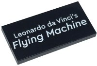 LEGO part Tile 2 x 4 with White 'Leonardo da Vinci's Flying Machine' Pattern 87079pb1488
