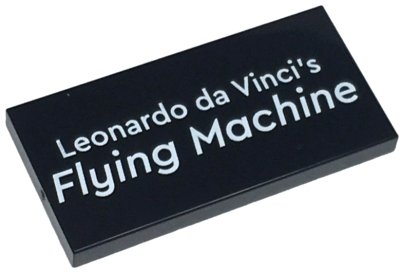 LEGO part Tile 2 x 4 with White 'Leonardo da Vinci's Flying Machine' Pattern (87079pb1488)