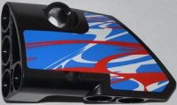 LEGO onderdeel Technic, Panel Fairing # 1 Small Smooth Short, Side A with Red and White Swirls on Blue Pattern (Sticker) - Set 42010 87080pb005