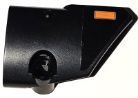 LEGO onderdeel Technic, Panel Fairing # 2 Small Smooth Short, Side B with Orange Blinker Light with Silver Outline Pattern (Sticker) - Set 42111 87086pb080