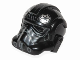 LEGO part Minifigure, Headgear Helmet SW Stormtrooper Type 2, TIE Fighter Pilot Pattern (Rebels Cartoon Style) (87556pb06)