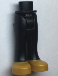 LEGO part Mini Doll Hips and Trousers with Back Pockets with Pearl Gold Shoes Pattern - Thick Hinge 92253c00pb49