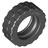 LEGO part Tire 17.5mm D. x 6mm with Shallow Staggered Treads - Band Around Center of Tread (92409)