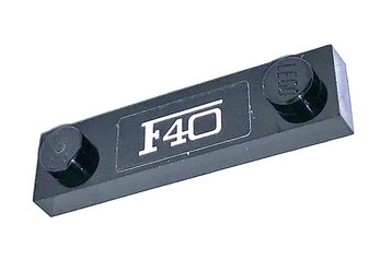 LEGO part Plate, Modified 1 x 4 with 2 Studs without Groove with White 'F40' Pattern (Sticker) - Set 75890 (92593pb047)