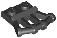 LEGO part Plate, Modified 1 x 2 with Angled Bar Handles on Side (92692)
