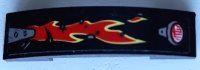 LEGO part Slope, Curved 4 x 1 x 2/3 Double with Taillight, Bright Light Yellow and Red Flames Pattern Model Right Side (Sticker) - Set 70421 93273pb188R
