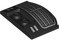 LEGO onderdeel Wedge 3 x 4 x 2/3 Triple Curved with Silver Grille and Headlights Pattern 93604pb022