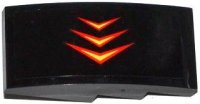 LEGO part Slope, Curved 4 x 2 with 3 Red and Yellow Arrows Pattern Model Right Side (Sticker) - Set 76000 93606pb010R
