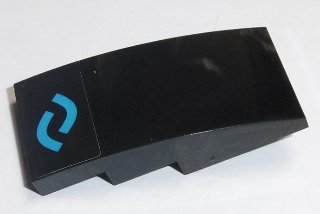 LEGO part Slope, Curved 4 x 2 with Two Blue Bows Pattern (Sticker) - Set 70611 (93606pb068)