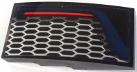 LEGO part Slope, Curved 4 x 2 with Red Rear Light Line, Honeycomb Grille and Dark Blue Stripe Pattern Model Right Side (Sticker) - Set 42154 93606pb212R
