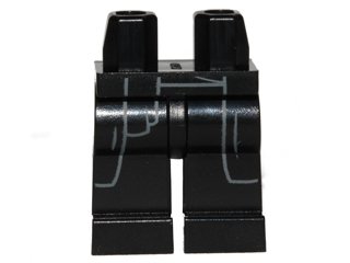 LEGO part Hips and Legs with SW Sith Robe Coattails with Belt Outline Pattern (970c00pb0331)