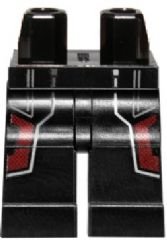 LEGO part Hips and Legs with Silver and Dark Red Coattails Outline Pattern (Ant-Man) 970c00pb0406