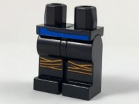 LEGO onderdeel Hips and Legs with Blue Belt and Orange Knee Wrappings Pattern 970c00pb0709
