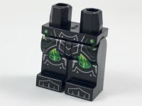 LEGO part Hips and Legs with Silver Armor Lines, Green Knee Pads with Lime Streaks Pattern 970c00pb0769
