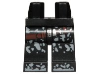 LEGO part Hips and Legs with SW Reddish Brown Belt with Silver Buckle and Dirt Stains Pattern 970c00pb0817