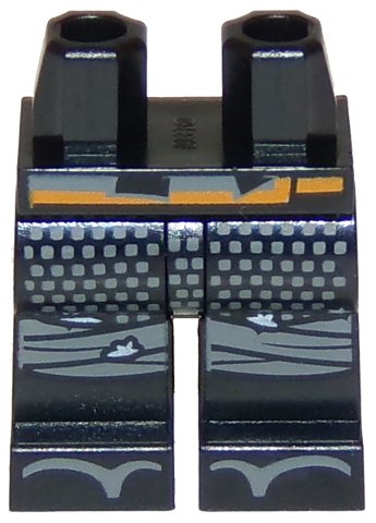 LEGO part Hips and Legs with Orange Belt, Chain Mail, Knee Wrappings and Sandals Pattern (970c00pb0855)