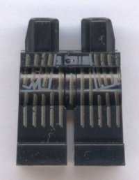 LEGO part Hips and Legs with White and Brown Striped Robe Pattern 970c00pb0989