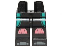 LEGO onderdeel Hips and Legs with Dark Turquoise Wetsuit Stripes and Dark Pink Knee Pads Pattern 970c00pb1101