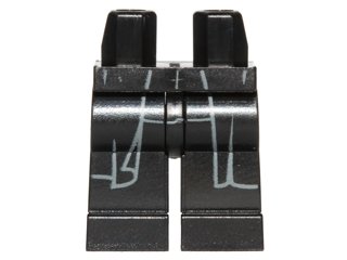 LEGO part Hips and Legs with Dark Bluish Gray Long Coattails and Shirt Tail Outline Pattern (970c00pb1262)