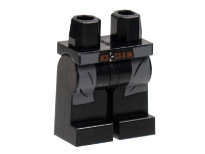 LEGO part Hips and Legs with Dark Bluish Gray Coattails and Reddish Brown Belt Pattern (970c00pb1374)