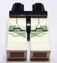 LEGO part Hips and White Legs with SW Clone Trooper and Sand Green Markings Pattern 970c01pb02
